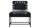 Vanity table with LED mirror 13-bulb lighting and drawers 5