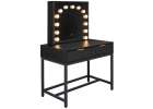 Vanity table with LED mirror 13-bulb lighting and drawers 6
