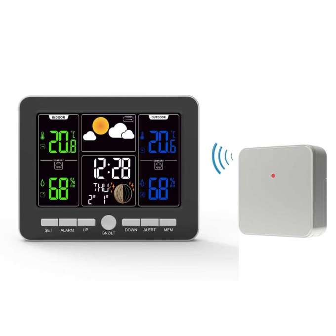 Weather station thermometer hygrometer clock alarm USB