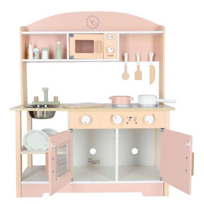 Wooden MDF MODERN CLASSIC Children's Kitchen Set with Accessories 82 cm Pink