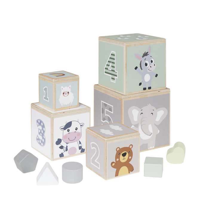 Wooden Shape Sorter Pyramid Tower Educational Puzzle
