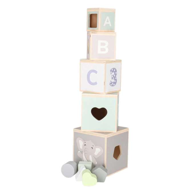 Wooden Shape Sorter Pyramid Tower Educational Puzzle