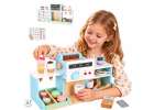 Wooden café and bakery for kids coffee machine cupcakes ice cream desserts 1