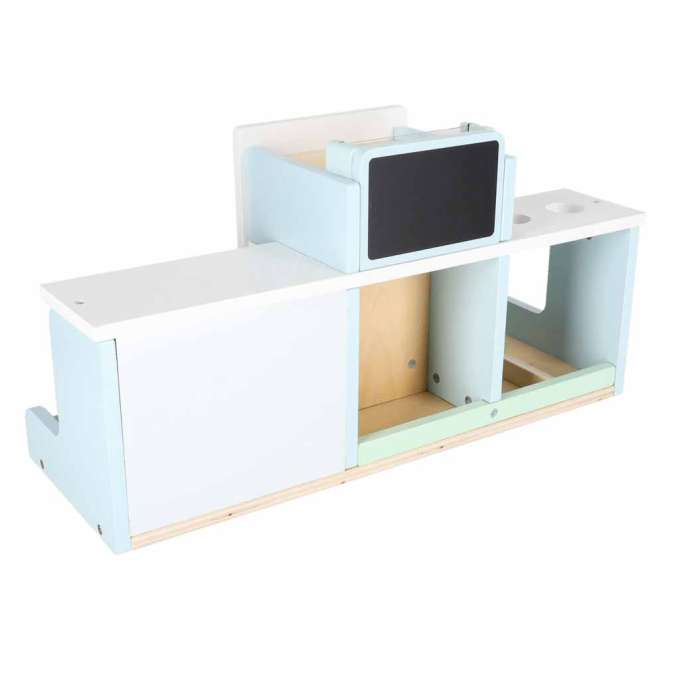 Wooden café and bakery for kids coffee machine cupcakes ice cream desserts