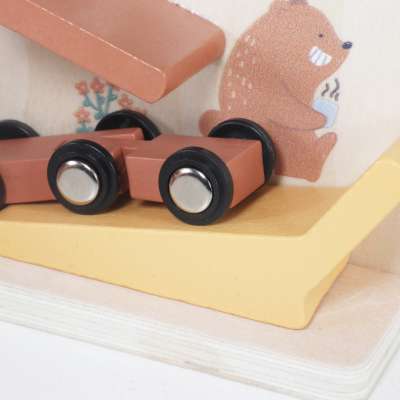 Wooden car slide track for 2 cars