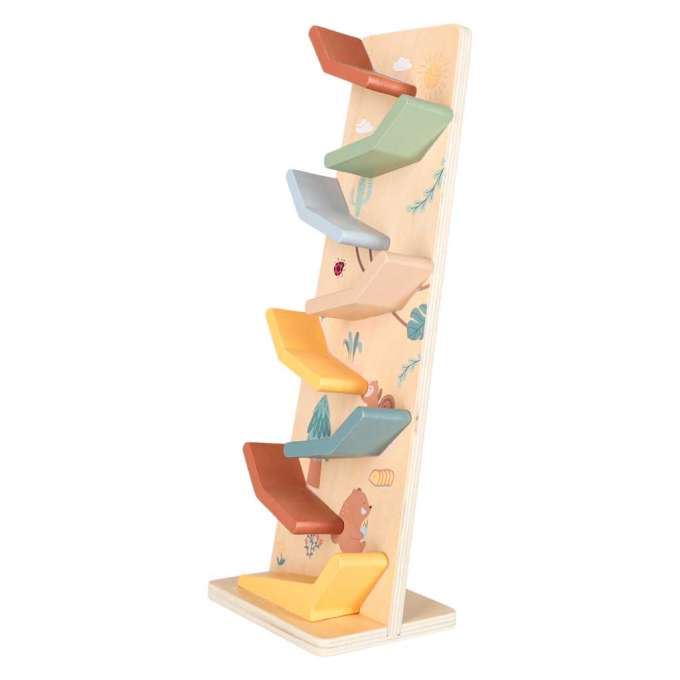 Wooden car slide track for 2 cars