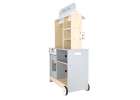 Wooden market stall food truck with a wheeled ice cube maker 12