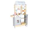 Wooden market stall food truck with a wheeled ice cube maker 6