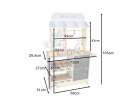 Wooden market stall food truck with a wheeled ice cube maker 25