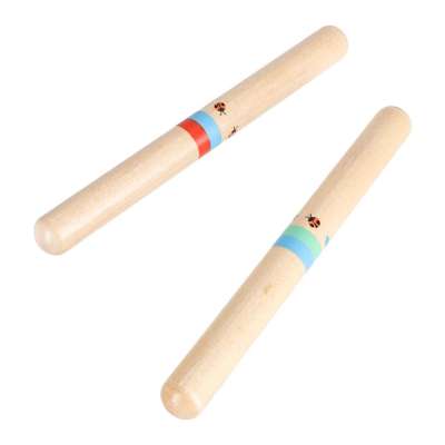 Wooden musical instruments for children triangle drumsticks harmonica grater