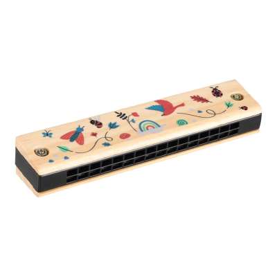 Wooden musical instruments for children triangle drumsticks harmonica grater