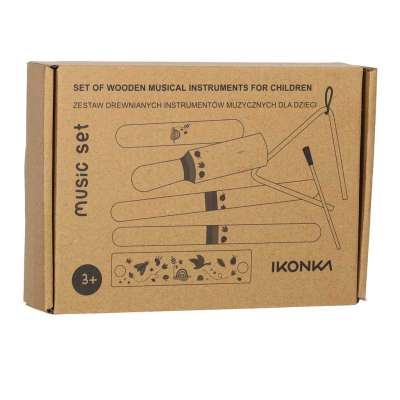 Wooden musical instruments for children triangle drumsticks harmonica grater