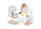 Wooden toy toaster coffee maker and mixer set a kitchen appliance set for kids 1