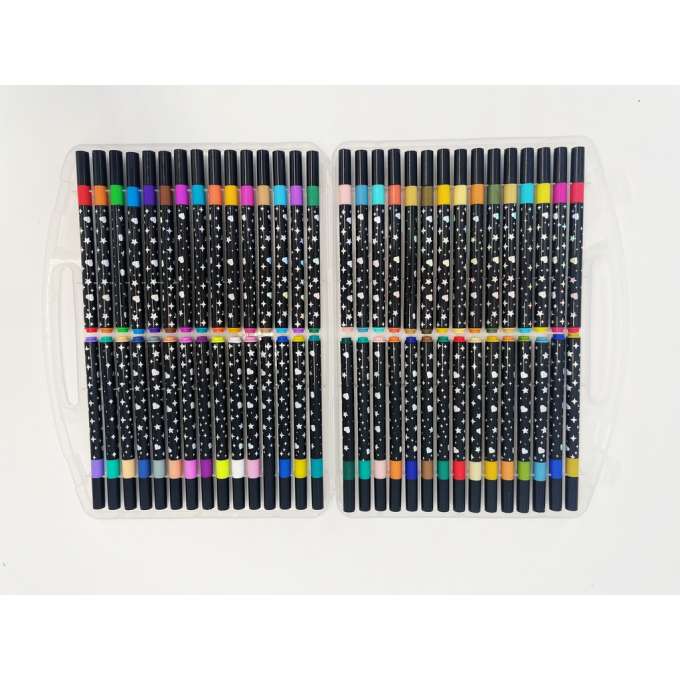Glitter Markers Felt-Tip Pens and Coloring Markers in a Case 60-Piece Set