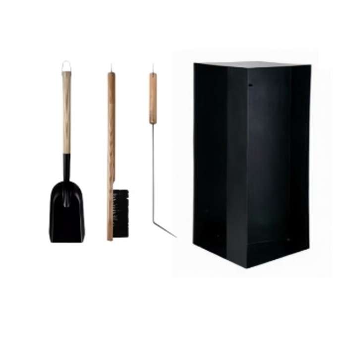 Accessories fireplace and stove tools 4-in-1 fireplace set stand container
