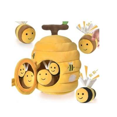 Montessori Sensory Toy Soft Plush Bee Sorter