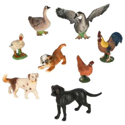 Animal figurines zoo safari farm animals accessories box of 28 pieces
