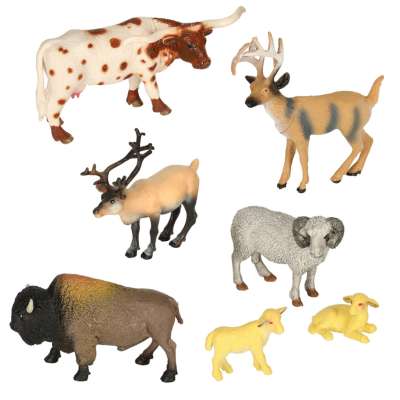 Animal figurines zoo safari farm animals accessories box of 28 pieces