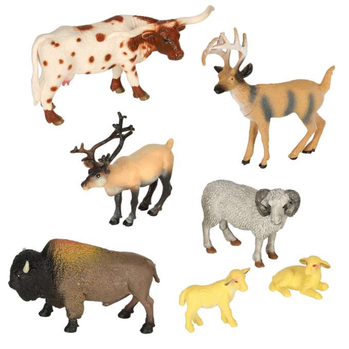 Animal figurines zoo safari farm animals accessories box of 28 pieces