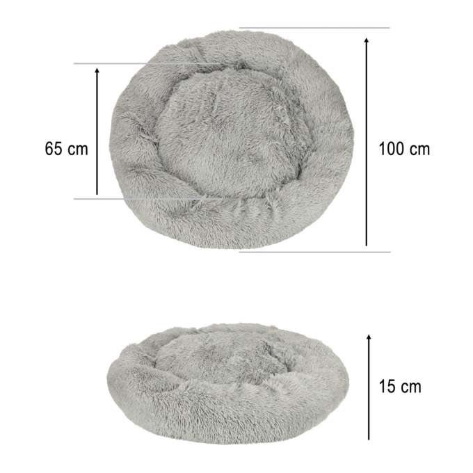 Plush Dog Bed 100 cm Light Gray
