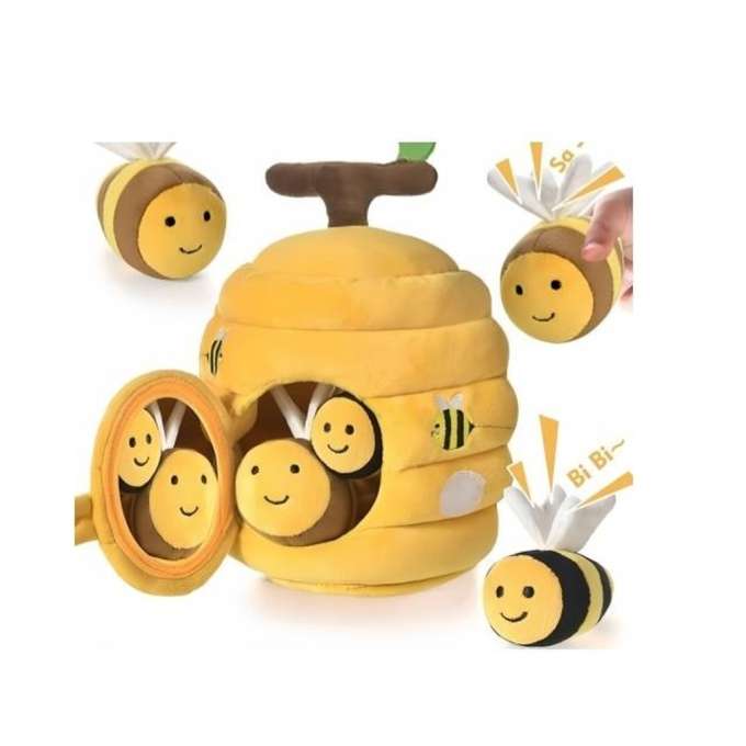 Montessori Sensory Toy Soft Plush Bee Sorter