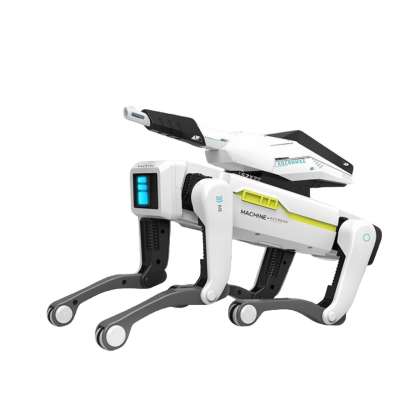 Remote-controlled interactive robot dog with a voice-controlled launcher