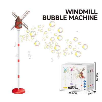Soap bubble machine windmill on a stand automatic soap bubble machine red