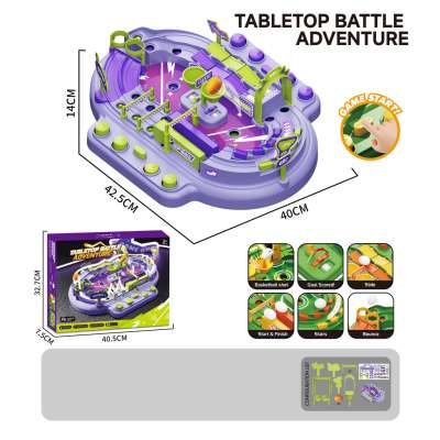 Table-top skill game a marble maze with obstacles for marbles