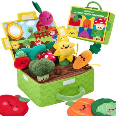 Zabawka sensoryczna Montessori warzywa pluszowe w koszyku pudełku