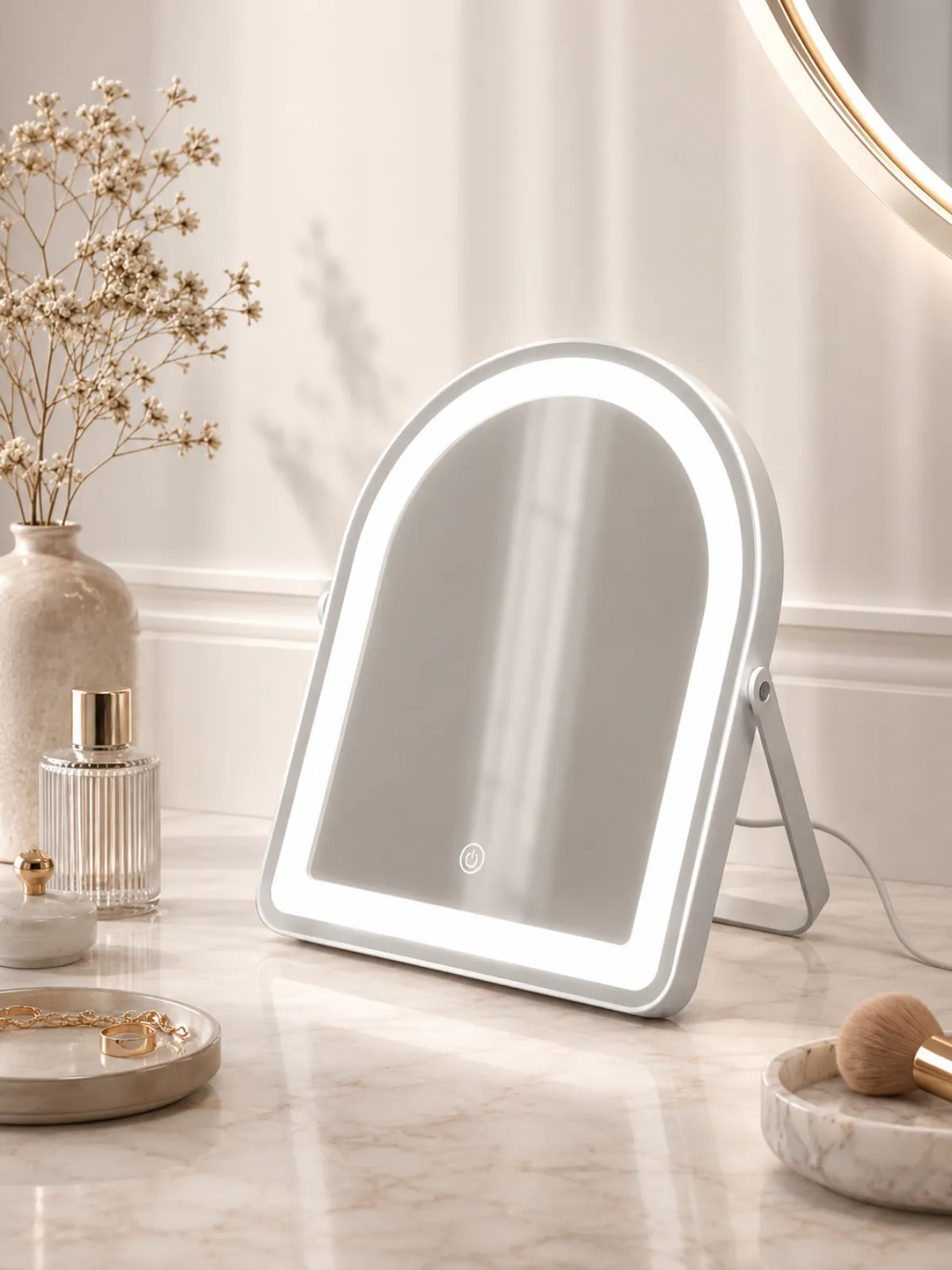 Makeup mirrors and beauty lighting