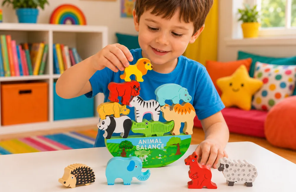 Wooden building blocks for kids