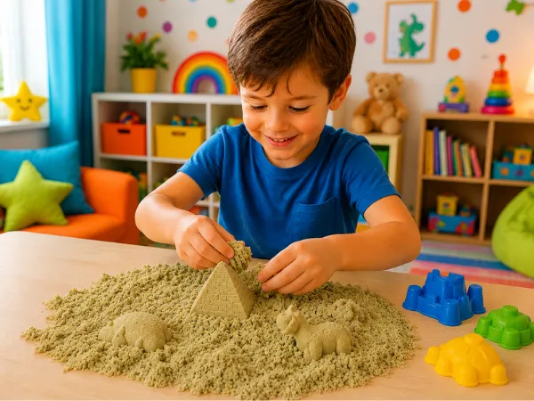 Sensory sand and modelling clay for kids