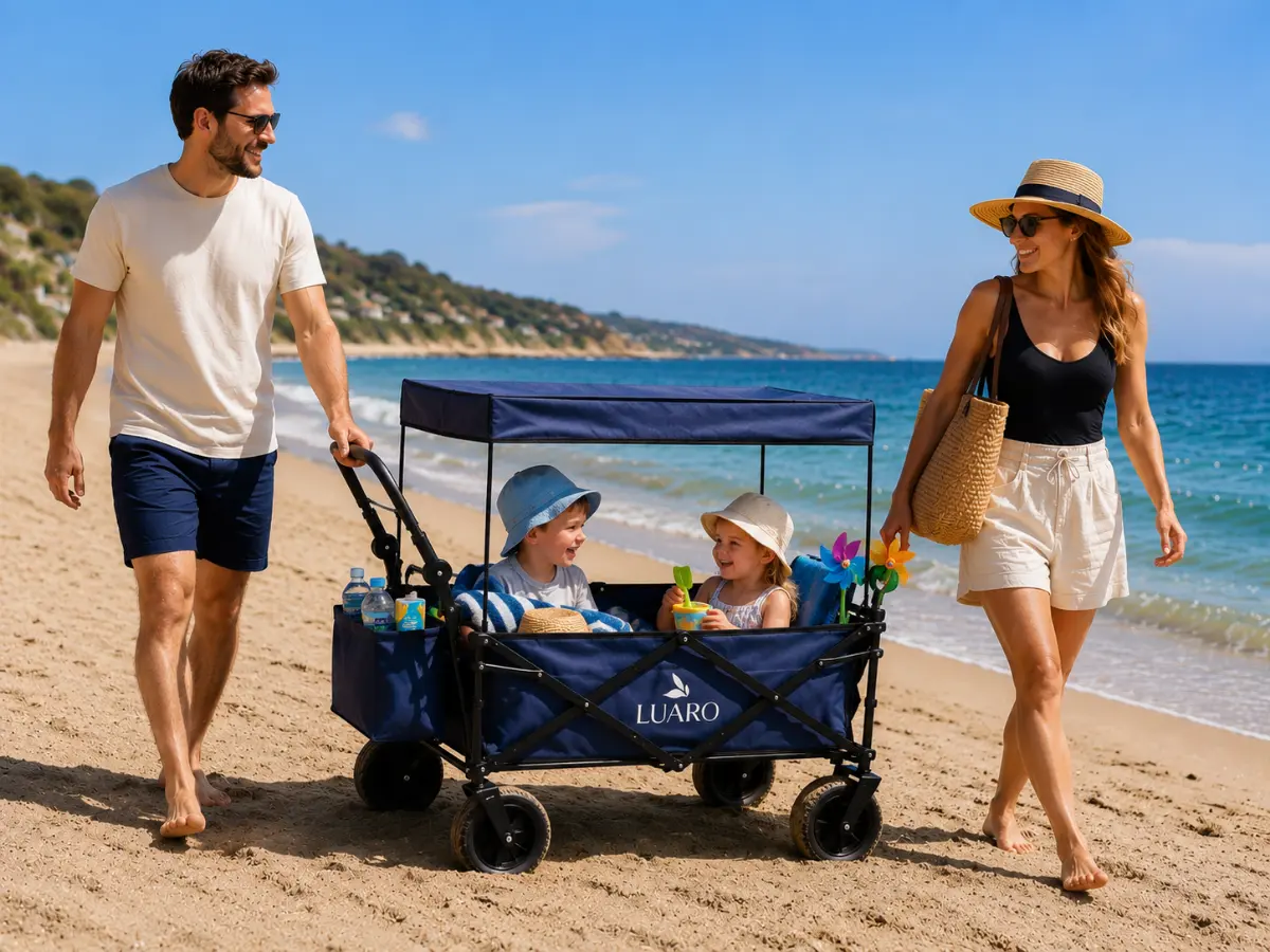 Wózki plażowe i transportowe na lato