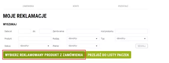 wybierz reklamowany produkt