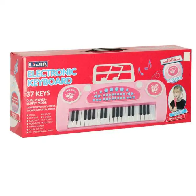 Keyboard dla dzieci z mikrofonem i statywem karton