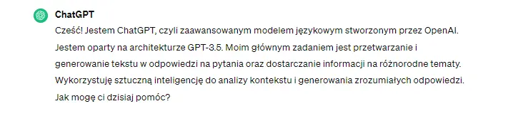 Krótki opis ChatGPT – model językowy AI od OpenAI do generowania i analizy tekstu.