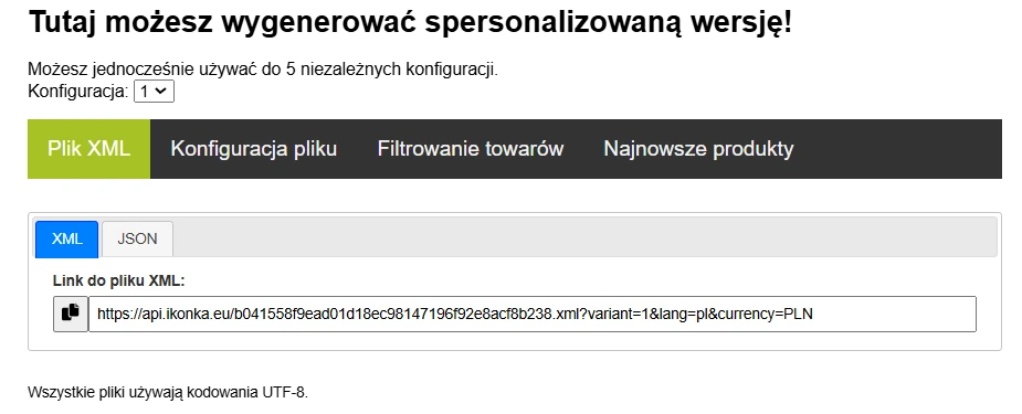 wybór formatu